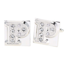 Load image into Gallery viewer, Vittorio Vico Rhinestone Initial Cufflinks: A to Z