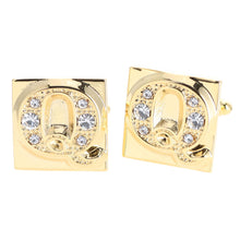 Load image into Gallery viewer, Vittorio Vico Rhinestone Initial Cufflinks: A to Z