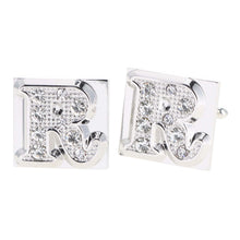 Load image into Gallery viewer, Vittorio Vico Rhinestone Initial Cufflinks: A to Z