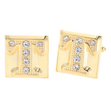 Load image into Gallery viewer, Vittorio Vico Rhinestone Initial Cufflinks: A to Z