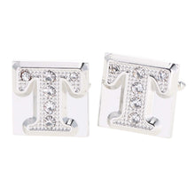 Load image into Gallery viewer, Vittorio Vico Rhinestone Initial Cufflinks: A to Z