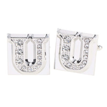 Load image into Gallery viewer, Vittorio Vico Rhinestone Initial Cufflinks: A to Z