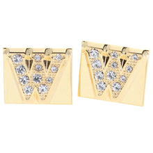 Load image into Gallery viewer, Vittorio Vico Rhinestone Initial Cufflinks: A to Z