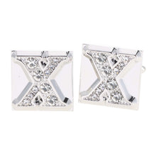 Load image into Gallery viewer, Vittorio Vico Rhinestone Initial Cufflinks: A to Z