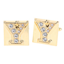 Load image into Gallery viewer, Vittorio Vico Rhinestone Initial Cufflinks: A to Z