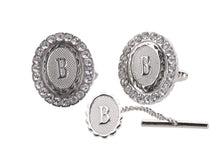 Load image into Gallery viewer, Vittorio Vico Bling Initial Cufflinks & Tie Tack Set: A to Z