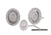 Load image into Gallery viewer, Vittorio Vico Bling Initial Cufflinks & Tie Tack Set: A to Z