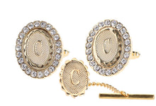 Load image into Gallery viewer, Vittorio Vico Bling Initial Cufflinks & Tie Tack Set: A to Z