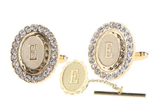Load image into Gallery viewer, Vittorio Vico Bling Initial Cufflinks & Tie Tack Set: A to Z