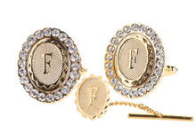 Load image into Gallery viewer, Vittorio Vico Bling Initial Cufflinks & Tie Tack Set: A to Z