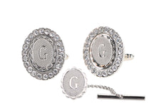 Load image into Gallery viewer, Vittorio Vico Bling Initial Cufflinks & Tie Tack Set: A to Z