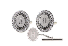 Load image into Gallery viewer, Vittorio Vico Bling Initial Cufflinks & Tie Tack Set: A to Z
