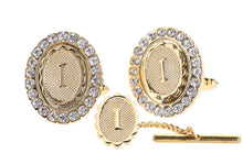 Load image into Gallery viewer, Vittorio Vico Bling Initial Cufflinks & Tie Tack Set: A to Z