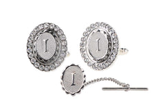 Load image into Gallery viewer, Vittorio Vico Bling Initial Cufflinks & Tie Tack Set: A to Z