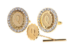Load image into Gallery viewer, Vittorio Vico Bling Initial Cufflinks & Tie Tack Set: A to Z