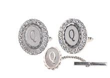 Load image into Gallery viewer, Vittorio Vico Bling Initial Cufflinks & Tie Tack Set: A to Z
