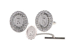 Load image into Gallery viewer, Vittorio Vico Bling Initial Cufflinks & Tie Tack Set: A to Z