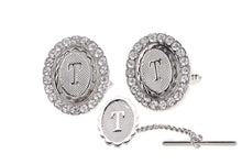 Load image into Gallery viewer, Vittorio Vico Bling Initial Cufflinks & Tie Tack Set: A to Z