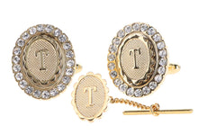 Load image into Gallery viewer, Vittorio Vico Bling Initial Cufflinks & Tie Tack Set: A to Z