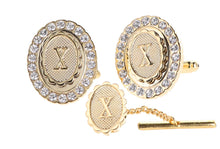 Load image into Gallery viewer, Vittorio Vico Bling Initial Cufflinks & Tie Tack Set: A to Z