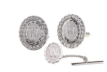 Load image into Gallery viewer, Vittorio Vico Bling Initial Cufflinks & Tie Tack Set: A to Z