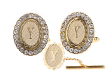 Load image into Gallery viewer, Vittorio Vico Bling Initial Cufflinks & Tie Tack Set: A to Z