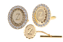 Load image into Gallery viewer, Vittorio Vico Bling Initial Cufflinks & Tie Tack Set: A to Z