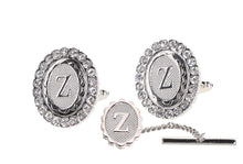 Load image into Gallery viewer, Vittorio Vico Bling Initial Cufflinks & Tie Tack Set: A to Z