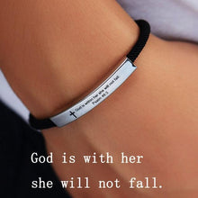 Load image into Gallery viewer, Inspirational Unisex Stainless Steel Pendant Adjustable Bracelet For Men Rope And Steel Bracelet Bangle Women Men Bracelet Motivational Birthday Bangle Friendship Jewelry