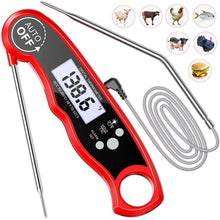 Load image into Gallery viewer, Instant Read Meat Thermometer Upgraded Instant Read Meat Thermometer 2-in-1 Ultra Fast Digital Meat Thermometer for Cooking Oven Safe Food Thermometer Waterproof Ultra Fast Digital Food Water Milk Thermometer for Outdoor Cooking BBQ and Kitchen