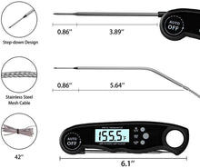 Load image into Gallery viewer, Instant Read Meat Thermometer Upgraded Instant Read Meat Thermometer 2-in-1 Ultra Fast Digital Meat Thermometer for Cooking Oven Safe Food Thermometer Waterproof Ultra Fast Digital Food Water Milk Thermometer for Outdoor Cooking BBQ and Kitchen