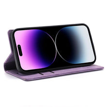 Load image into Gallery viewer, Iphone Wallet Skin Friendly Magnetic Flip With Card Slot Leather Case For iPhone 14 Pro Max 13 12 11 Modern Purple Genuine Leather Detachable Magnetic Flip Cover with Card Holders
