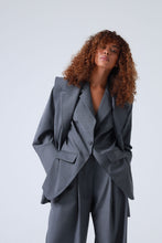 Load image into Gallery viewer, Broadway Sophia Double-Breasted Virgin Wool Blazer in Grey