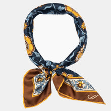 Load image into Gallery viewer, Carrara - Silk Neckerchief - Navy & Mustard