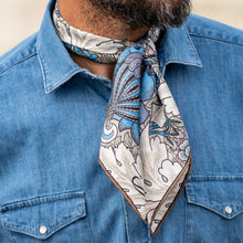 Load image into Gallery viewer, St. James - Silk Neckerchief - Blue and Tan