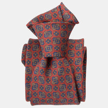 Load image into Gallery viewer, Parma - Printed Madder Silk Tie - Barn Red