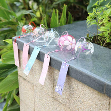 Load image into Gallery viewer, Japan Style Hand-paint Sakura Glass Wind Chimes Creative Gifts Painted Window & Door Hanging Bells Decorations Hanging Wind Chime Pendant Label Chimes Wind Bells Gift For Mom Home