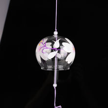 Load image into Gallery viewer, Japan Style Hand-paint Sakura Glass Wind Chimes Creative Gifts Painted Window & Door Hanging Bells Decorations Hanging Wind Chime Pendant Label Chimes Wind Bells Gift For Mom Home
