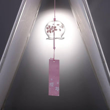 Load image into Gallery viewer, Japan Style Hand-paint Sakura Glass Wind Chimes Creative Gifts Painted Window & Door Hanging Bells Decorations Hanging Wind Chime Pendant Label Chimes Wind Bells Gift For Mom Home