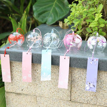 Load image into Gallery viewer, Japan Style Hand-paint Sakura Glass Wind Chimes Creative Gifts Painted Window & Door Hanging Bells Decorations Hanging Wind Chime Pendant Label Chimes Wind Bells Gift For Mom Home