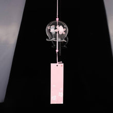 Load image into Gallery viewer, Japan Style Hand-paint Sakura Glass Wind Chimes Creative Gifts Painted Window & Door Hanging Bells Decorations Hanging Wind Chime Pendant Label Chimes Wind Bells Gift For Mom Home