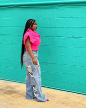 Load image into Gallery viewer, Jeans Women Long Pants Elegant Splice Denim Pant Slim Fit Sexy Hole High Waist Button Pocket Straight Trousers Summer 2024