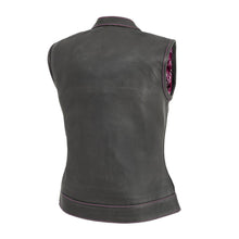 Load image into Gallery viewer, Jessica Women's Motorcycle Leather Vest - Pink - Limited Edition
