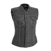 Load image into Gallery viewer, Jessica Women's Motorcycle Leather Vest - White - Limited Edition