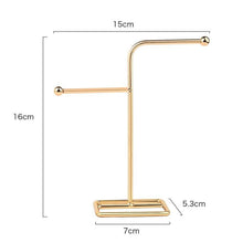 Load image into Gallery viewer, Jewelry Display Holder Metal Earring Storage Rack Jewelry Organizer Holder Earring Necklace Pendants Organizer Display Stand Jewelry Stand Display Necklace Holder Plated Metal Tabletop Jewelry Organizer