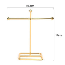 Load image into Gallery viewer, Jewelry Display Holder Metal Earring Storage Rack Jewelry Organizer Holder Earring Necklace Pendants Organizer Display Stand Jewelry Stand Display Necklace Holder Plated Metal Tabletop Jewelry Organizer