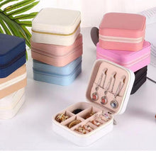 Load image into Gallery viewer, Jewelry Organizer Display Travel PU Leather Jewelry Case Boxes Travel Portable Jewelry Box Storage Organizer Earring Holder Gift Jewellery Box Organizer Small Portable PU Leather Travel Jewelry Storage Case for Rings Earrings Necklace