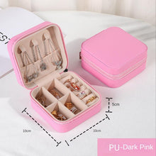 Load image into Gallery viewer, Jewelry Organizer Display Travel PU Leather Jewelry Case Boxes Travel Portable Jewelry Box Storage Organizer Earring Holder Gift Jewellery Box Organizer Small Portable PU Leather Travel Jewelry Storage Case for Rings Earrings Necklace