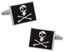 Load image into Gallery viewer, Jolly Rodger Flag Skull Cufflinks