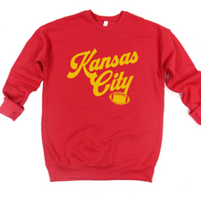 Load image into Gallery viewer, Kansas City Script Football Crew or Hoodie Sweatshirt